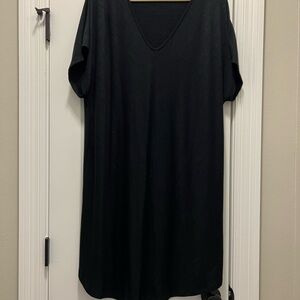Black Cotton Midi Dress
